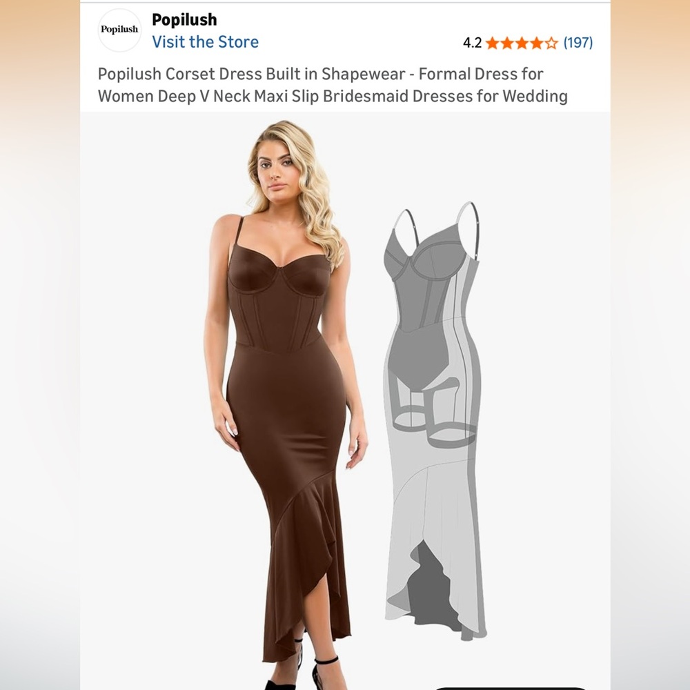 Populish Brown Corset Dress